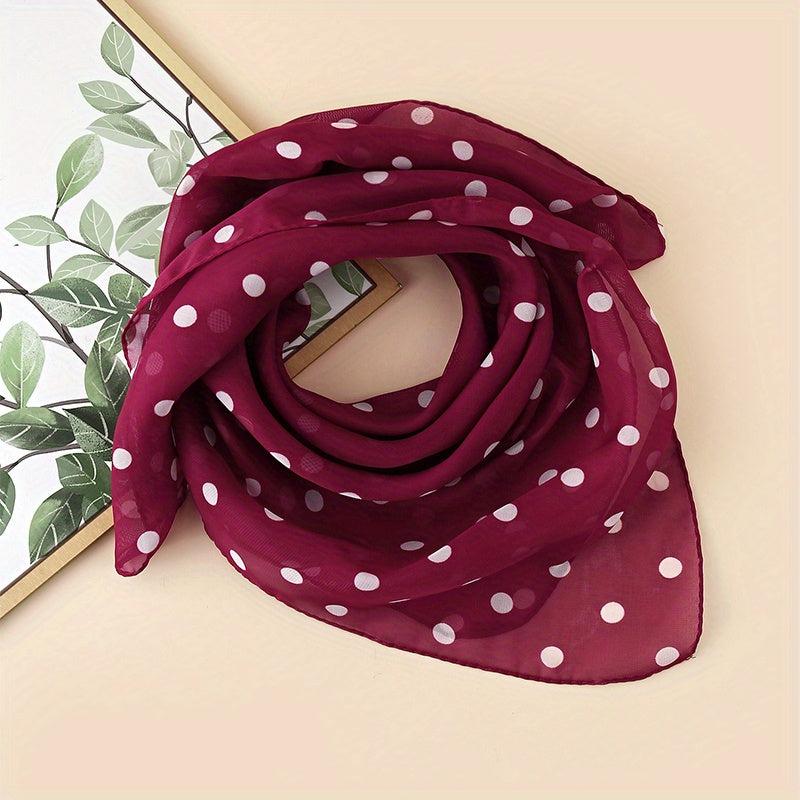 Polka Dot Print Bandana Gauze Square Scarf Casual Neckerchief Head Wrap