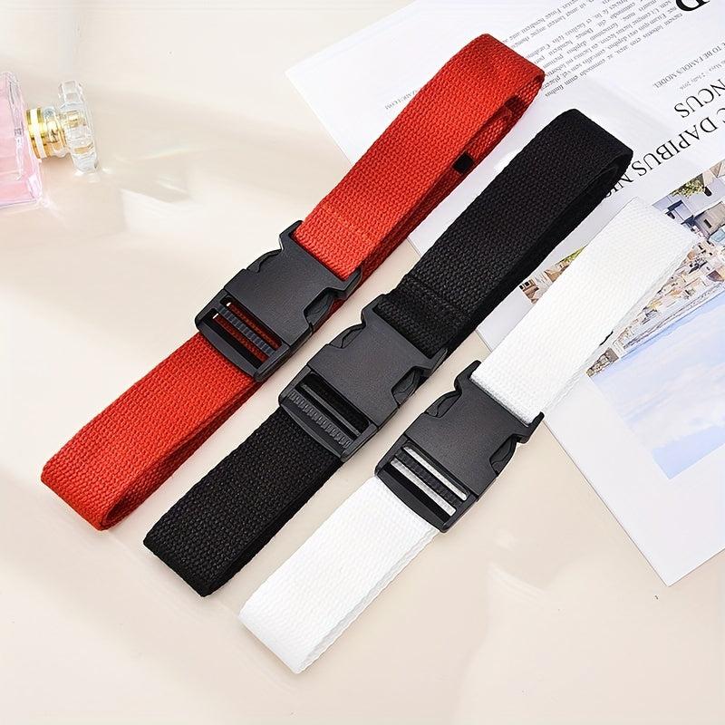 Men's Plastic Buckle Belt Sports Canvas Belt Outdoor Mountaineering Belt