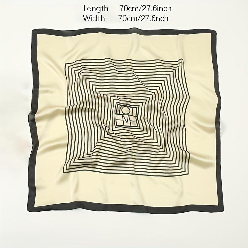 Geometric Silk 27 Square Scarf Lightweight Silk Neck Scarfs Bandana