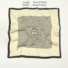 Geometric Silk 27 Square Scarf Lightweight Silk Neck Scarfs Bandana