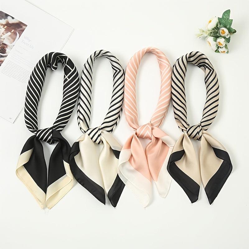 Geometric Silk 27 Square Scarf Lightweight Silk Neck Scarfs Bandana