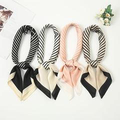 Geometric Silk 27 Square Scarf Lightweight Silk Neck Scarfs Bandana