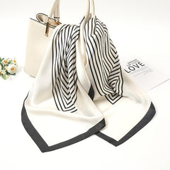 Geometric Silk 27 Square Scarf Lightweight Silk Neck Scarfs Bandana