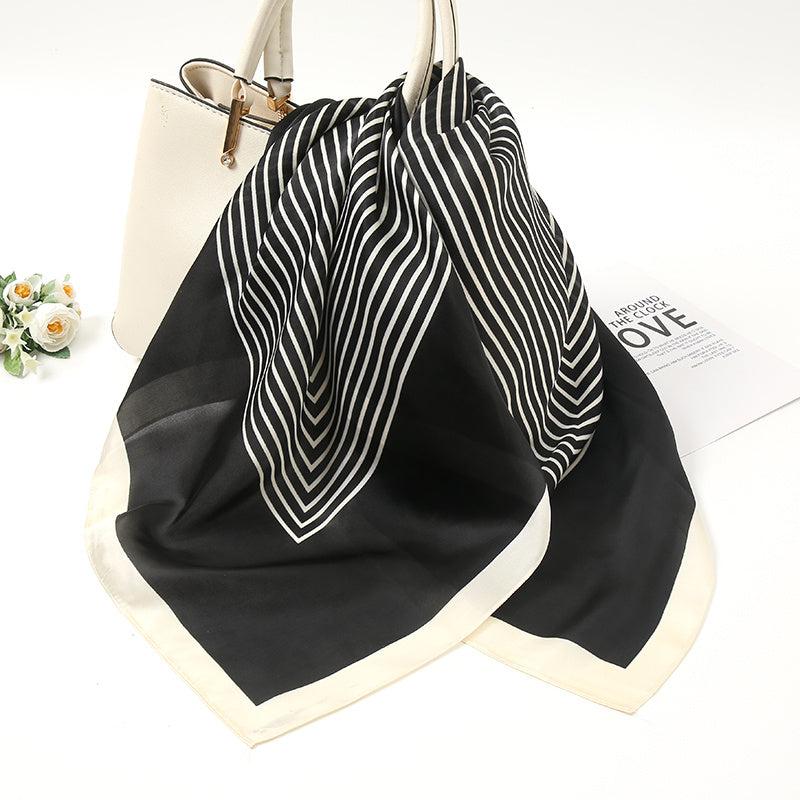 Geometric Silk 27 Square Scarf Lightweight Silk Neck Scarfs Bandana