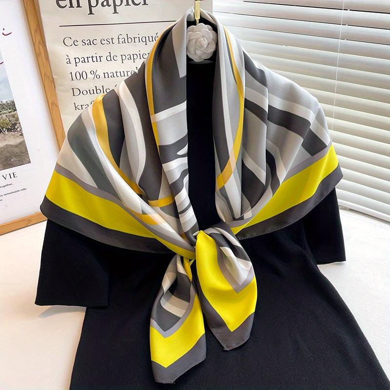 Geometric Large Square Scarf Windproof Headwrap Bandana