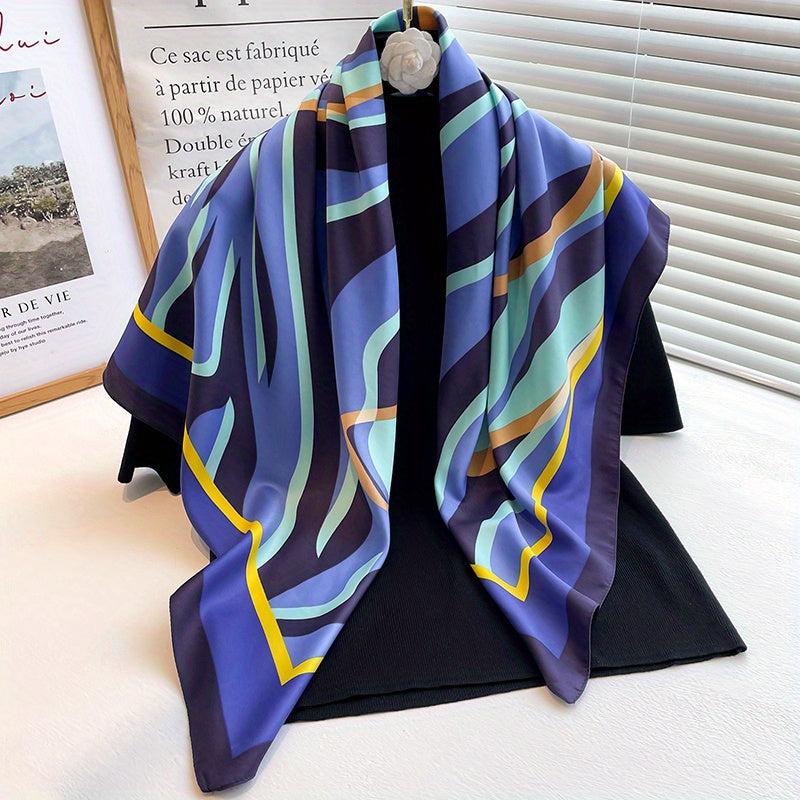 Geometric Large Square Scarf Windproof Headwrap Bandana