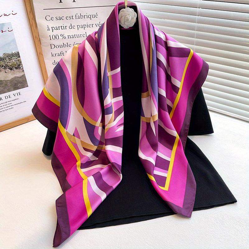Geometric Large Square Scarf Windproof Headwrap Bandana