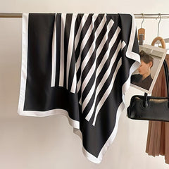 Striped Shawl Bandana Silk Satin Square Scarf Head Wrap