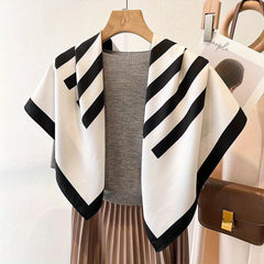 Striped Shawl Bandana Silk Satin Square Scarf Head Wrap