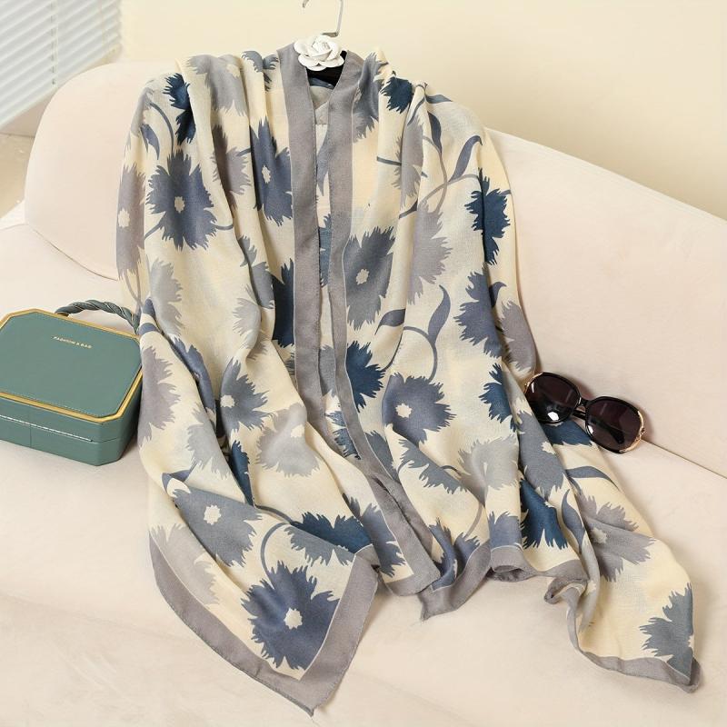 Bohemia Print Cotton Linen Scarf Geometric Flower Tassel Shawl