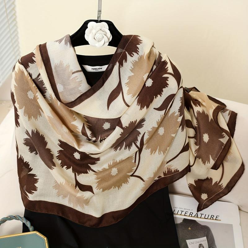 Bohemia Print Cotton Linen Scarf Geometric Flower Tassel Shawl