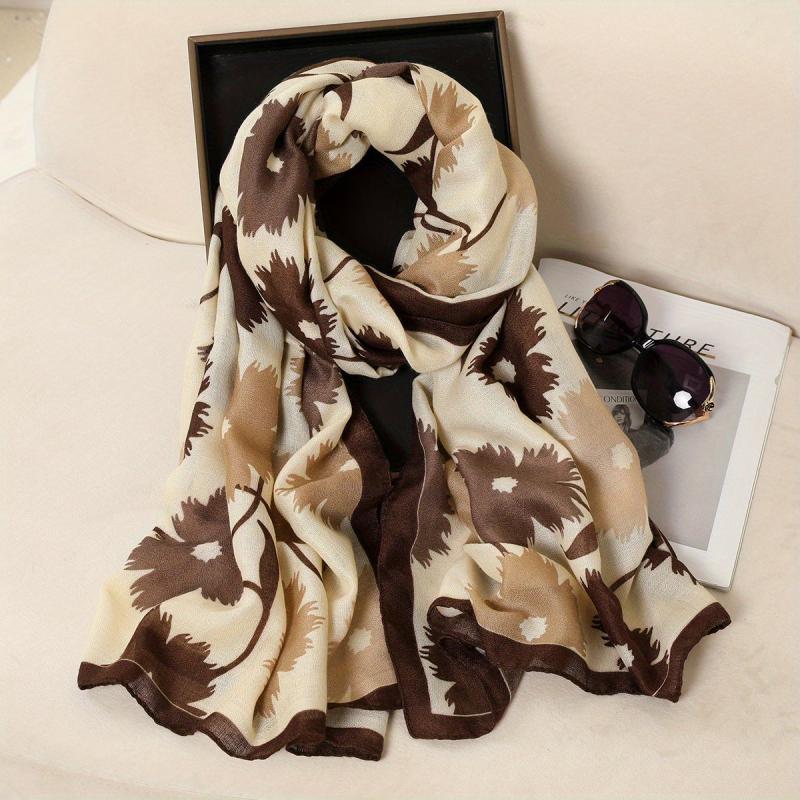 Bohemia Print Cotton Linen Scarf Geometric Flower Tassel Shawl