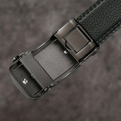 Men's Auto Buckle Belt PU Leather Business Waist Strap