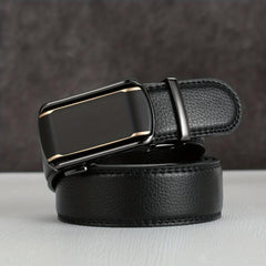 Men's Auto Buckle Belt PU Leather Business Waist Strap
