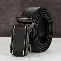 Men's Auto Buckle Belt PU Leather Business Waist Strap