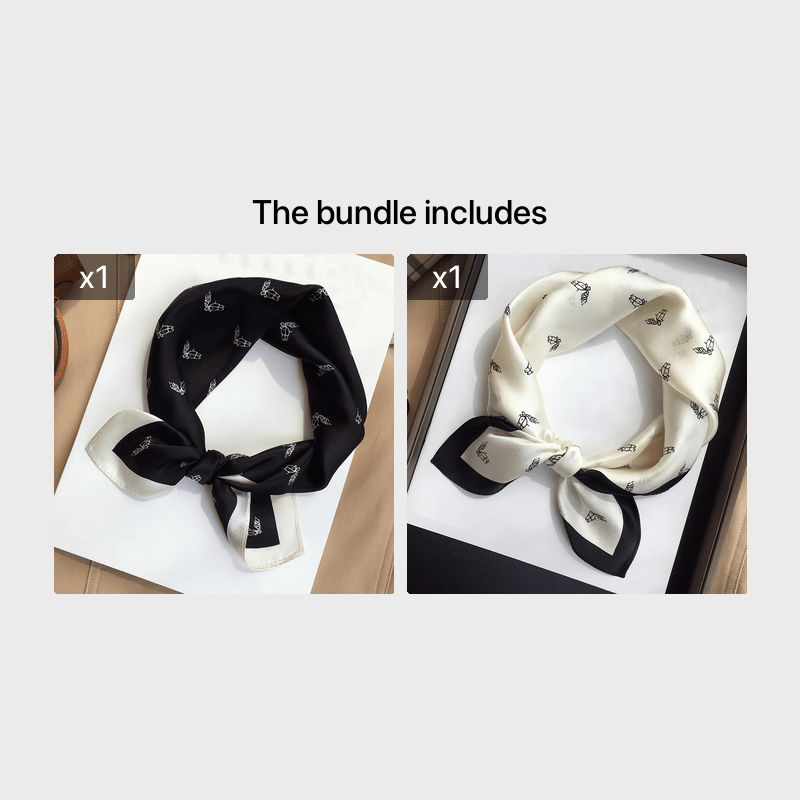 Square Silk Scarf Head Wrap For Women Multifunction Tie Dye Neckerchief