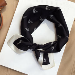 Square Silk Scarf Head Wrap For Women Multifunction Tie Dye Neckerchief
