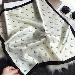 Square Silk Scarf Head Wrap For Women Multifunction Tie Dye Neckerchief