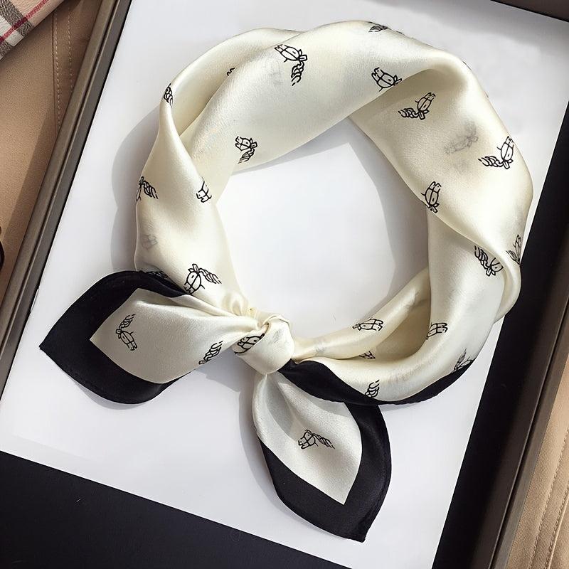 Square Silk Scarf Head Wrap For Women Multifunction Tie Dye Neckerchief