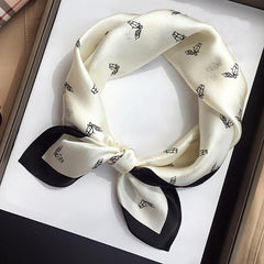 Square Silk Scarf Head Wrap For Women Multifunction Tie Dye Neckerchief