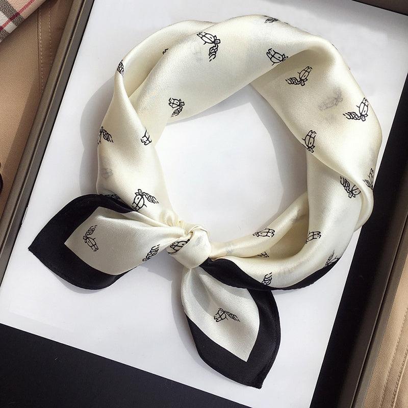 Square Silk Scarf Head Wrap For Women Multifunction Tie Dye Neckerchief