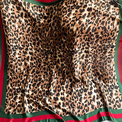 Leopard Print Silk Scarf Sunscreen Wrap Beach Towel