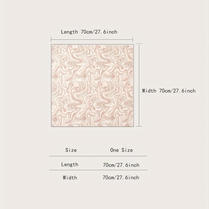 Wavy Striped Bandana Print Satin Square Scarf