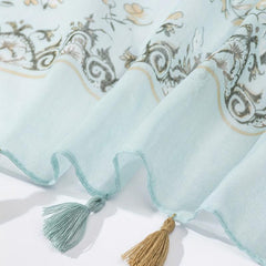 Floral Tassel Scarf Print Breathable Shawl Casual Windproof Headwrap