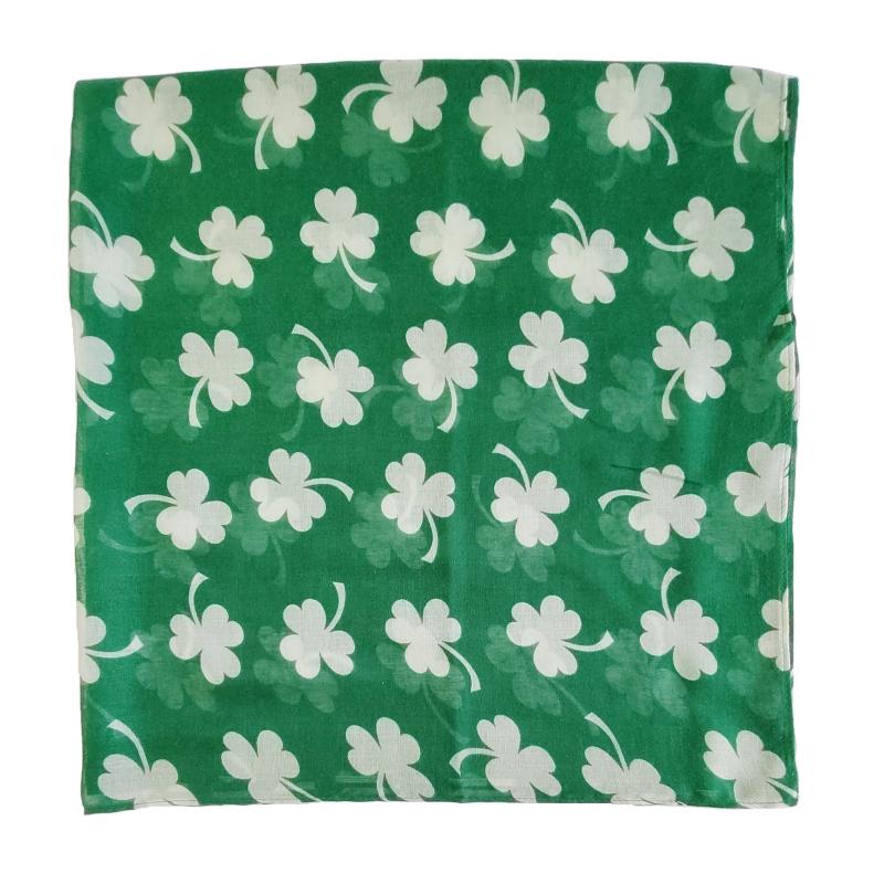 Irish Green Shamrock Scarf St Patrick's Day Windproof Wrap Turban