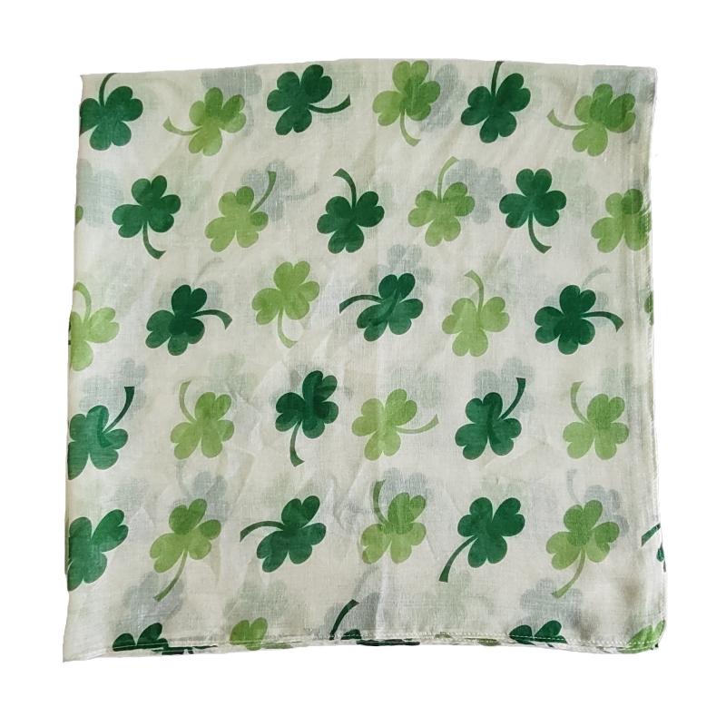 Irish Green Shamrock Scarf St Patrick's Day Windproof Wrap Turban