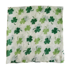 Irish Green Shamrock Scarf St Patrick's Day Windproof Wrap Turban