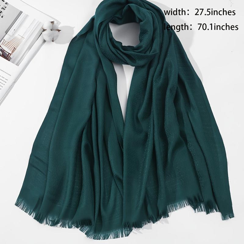 Vintage Jacquard Frayed Edge Scarf Women Windproof Hijab