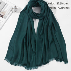Vintage Jacquard Frayed Edge Scarf Women Windproof Hijab