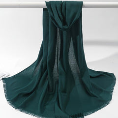 Vintage Jacquard Frayed Edge Scarf Women Windproof Hijab