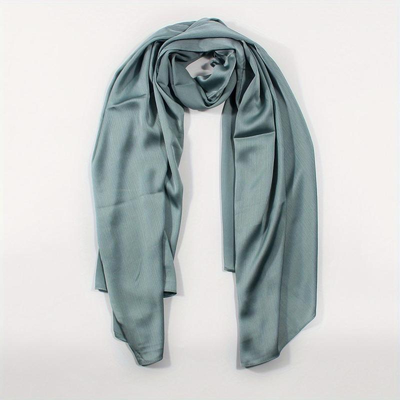 Pleated Silk Shawl Scarf Wrap Head Wrap for Daily Decoration - Mother's Gift