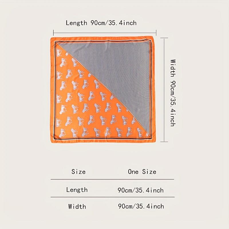 Large Square Silk Scarf Animal Print Head Wrap