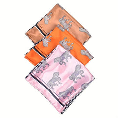 Large Square Silk Scarf Animal Print Head Wrap