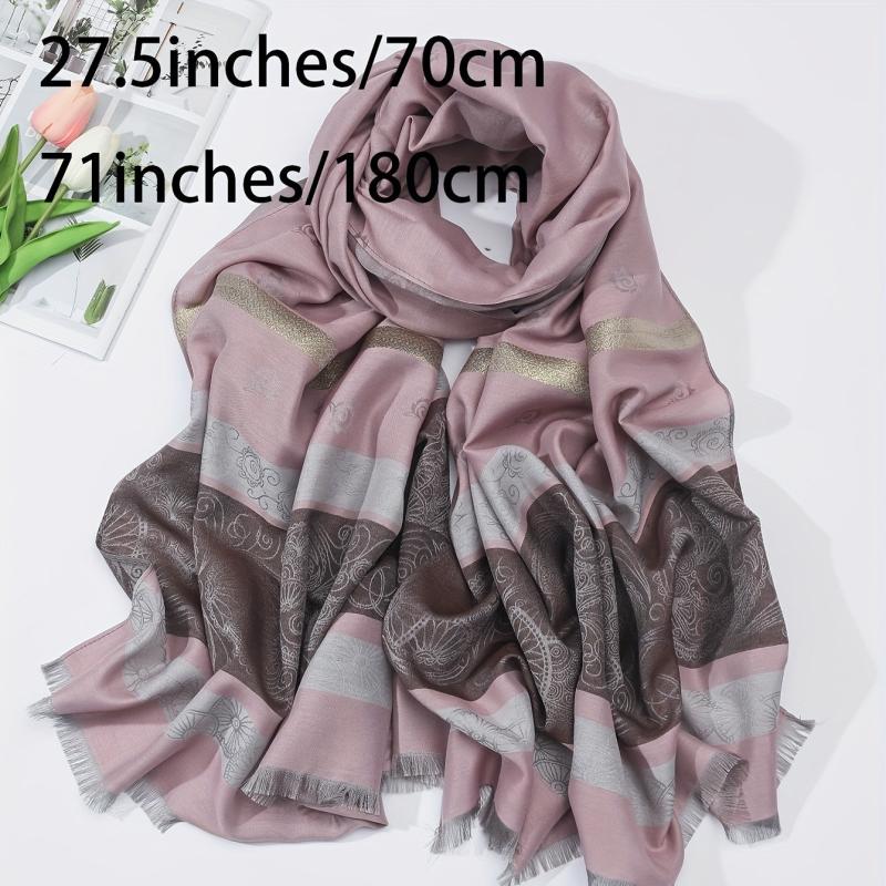 Paisley Pattern Scarf Shawl Wrap Casual Polyester Head Wrap For Daily Decoration