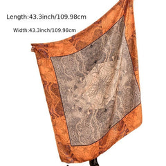Silk Scarf Sunshade Print Beach Towel Square Scarf
