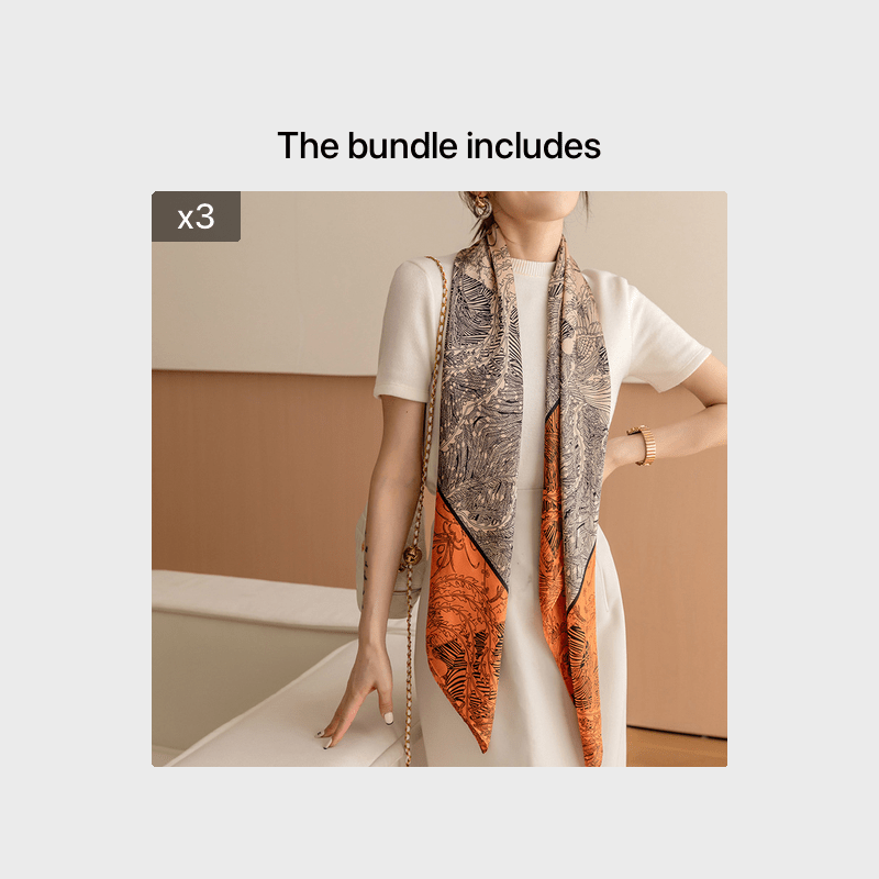 Silk Scarf Sunshade Print Beach Towel Square Scarf