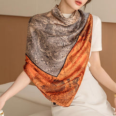 Silk Scarf Sunshade Print Beach Towel Square Scarf