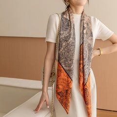 Silk Scarf Sunshade Print Beach Towel Square Scarf