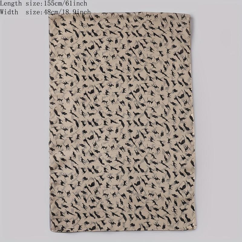 Cat Print Chiffon Scarf Solid Thin Breathable Shawl Hijab