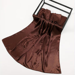 Brown Satin Bandana Classic Square Scarf Women Sun Proof Head Wrap