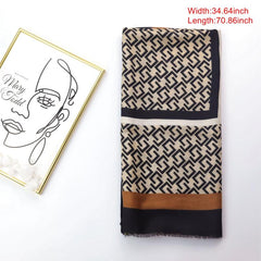 Geometric Print Frayed Edge Casual Shawl