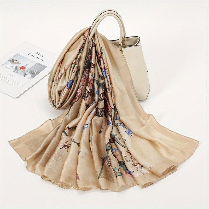 Plum Blossom Scarf Shawl Wrap Head Wrap for Daily Decoration