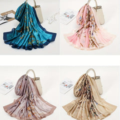 Plum Blossom Scarf Shawl Wrap Head Wrap for Daily Decoration