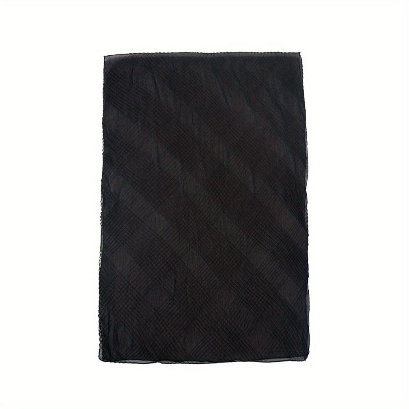 Solid Pleated Scarf Classic Hijab Casual Shawl Silk Bandana Women Neckerchief
