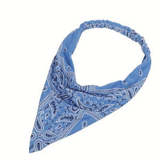 6pcs Paisley Print Series Triangle Scarf Headband Elastic Turban Bandana