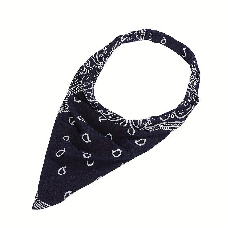 6pcs Paisley Print Series Triangle Scarf Headband Elastic Turban Bandana